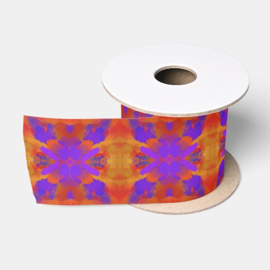 Ruban En Satin Conception de design graphique abstrait orange vio (Bobine)