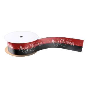 Ruban En Satin Conception de Joyeux Noël en rouge