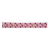 Ruban En Satin Conception de motif singe rose (Devant)