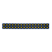 Ruban En Satin Conception de points noirs bleus jaunes (Devant)