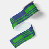 Ruban En Satin Conception de rayures patchwork bleu vert (Dos)