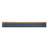 Ruban En Satin Conception de rayures verticales bleu orange bleu  (Devant)