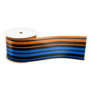 Ruban En Satin Conception de rayures verticales bleu orange bleu