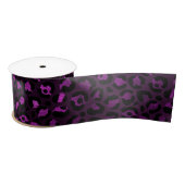 Ruban En Satin Conception de série Leopard violet et or 5 (Bobine)
