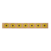 Ruban En Satin Conception de tournesol unique sur Tan Burlap (Devant)