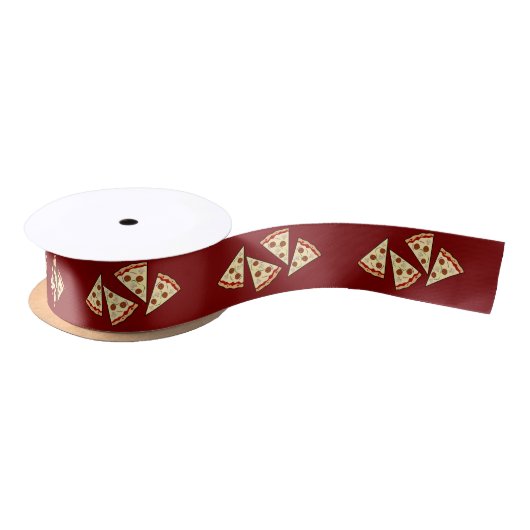 Ruban En Satin Conception des tranches de pizza (Bobine)