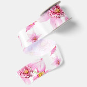 Ruban En Satin Conception d'orchidées à l'aquarelle 15  (Dos)