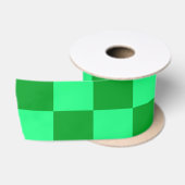 Ruban En Satin Conception du vérificateur vert clair et foncé (Bobine)