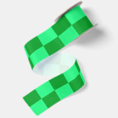 Ruban En Satin Conception du vérificateur vert clair et foncé (Dos)
