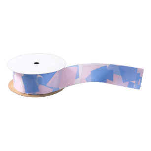 Ruban En Satin Confetti rose et bleu
