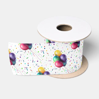 Ruban En Satin Confettis et ballons colorés