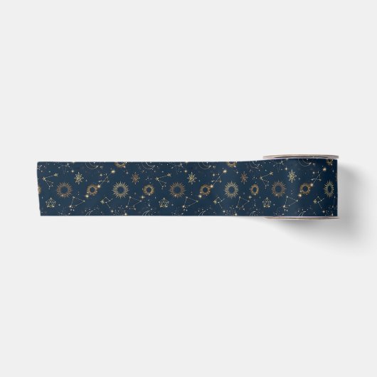 Ruban En Satin Constellations de Nuit (Devant)