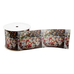 Ruban En Satin Cookies de sucre de Noël fantaisie
