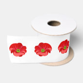 Ruban En Satin Coquelicot rouge (Bobine)