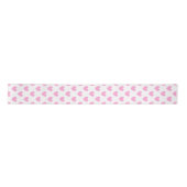 Ruban En Satin Coton Candy Pink coeurs sur blanc (Devant)