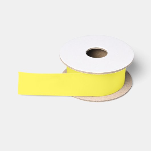 Ruban En Satin Couleur jaune citron solide (Bobine)