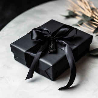 Ruban En Satin Couleur noire pleine nuit