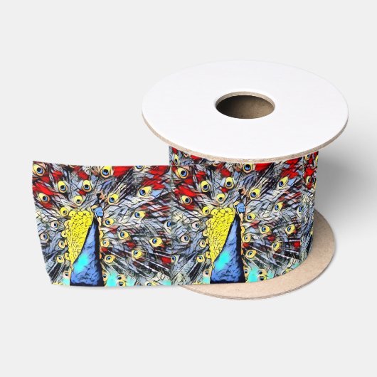 Ruban En Satin Couleur - paon (Bobine)