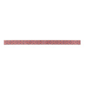 Ruban En Satin Couleur rouge ethnique motif de fleurs indiennes (Devant)