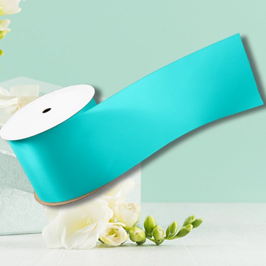 Ruban En Satin Couleur solide bleu néon | Classique