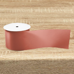Ruban En Satin Couleur solide en terre cuite