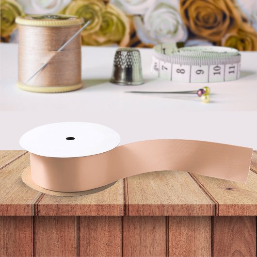 Ruban En Satin Couleur solide Fuzz Peach Simple Minimalist