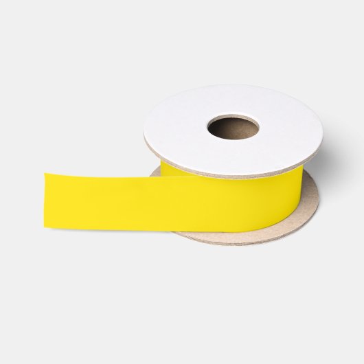 Ruban En Satin Couleur unie : Jaune (Bobine)