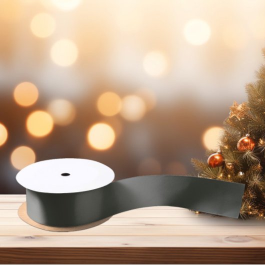 Ruban En Satin Couleurs de tendance - Gris de forêt foncée - Soli