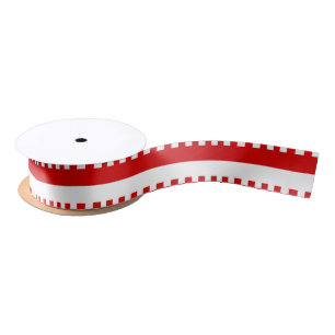 Ruban En Satin Couleurs DIY Deux Bandes Blanc Rouge, Bordure Rect
