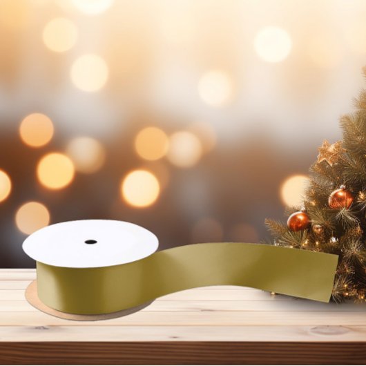 Ruban En Satin Couleurs Tendances - Couleur Olive Soleil - Solide