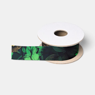 Ruban En Satin Couleurs uniques imprimé floral vintage