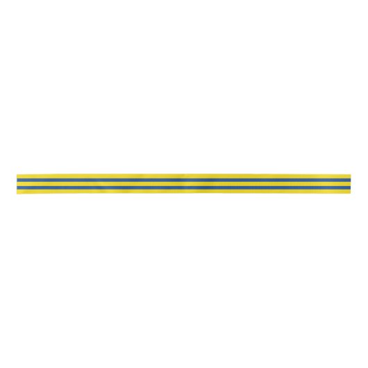 Ruban En Satin Country French Blue Tile Yellow Lemon Striped (Devant)