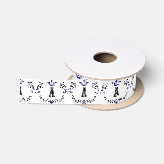 Ruban En Satin Couronne Couronne Monogramme A (Bobine)