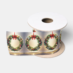 Ruban En Satin Couronne de Noël festive Ruban de satin de vacance