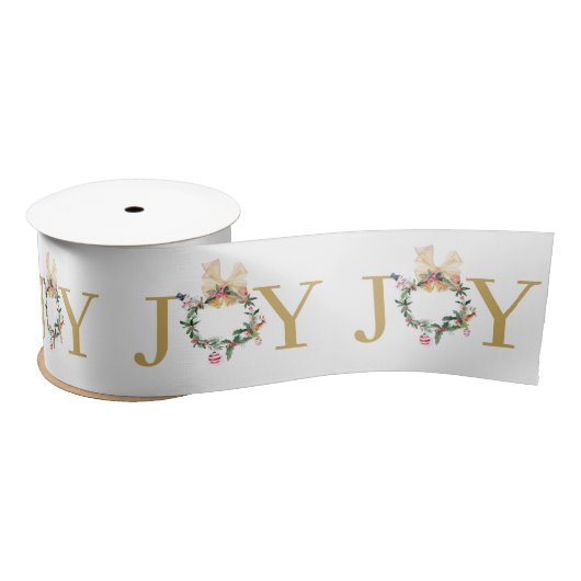 Ruban En Satin Couronne de Noël Joy salutation (Bobine)