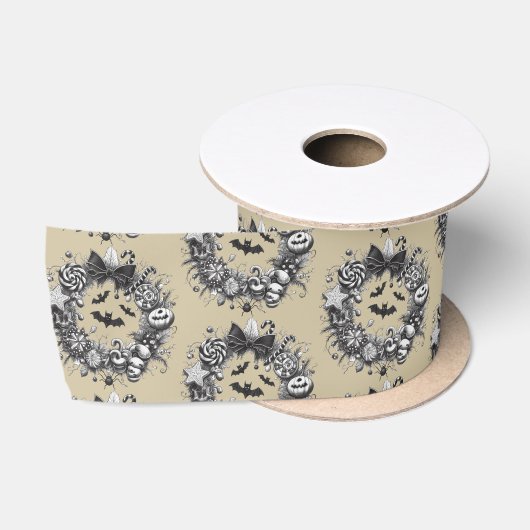 Ruban En Satin Couronne Macabre (Bobine)