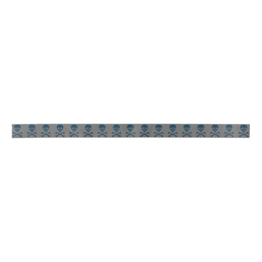 Ruban En Satin Crâne Denim (Devant)