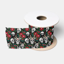 Crânes de Noël Crochet avec Poinsettias