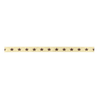 Ruban En Satin crème étoile brune
