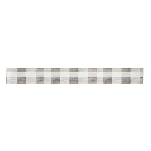 Ruban En Satin Crème Tan Bio Plaid Stripes Rustique Noël (Devant)