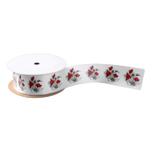 Ruban En Satin Croissant mécanique avec roses rouges