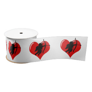 Ruban En Satin Cupidon et coeur Saint-Valentin