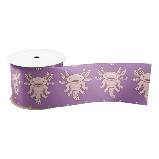 Ruban En Satin Cute Axolotl rose Thunder_Cove  (Bobine)