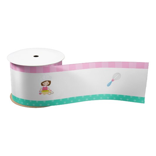 Ruban En Satin Cute Brunette Fille Baking (Bobine)