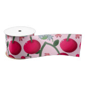 Ruban En Satin Cute Cherry  Pattern, Glossy Kawaii Fruit (Bobine)