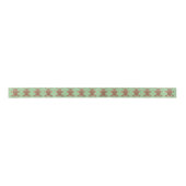 Ruban En Satin Cute Gingerbread Homme et Pois verts (Devant)