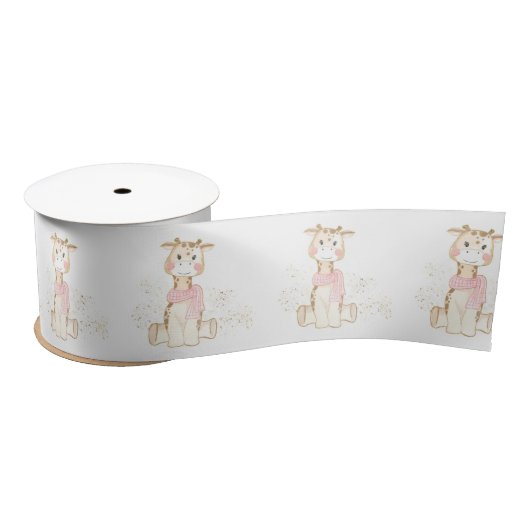 Ruban En Satin Cute Giraffe Gold Parties scintillant Baby shower  (Bobine)