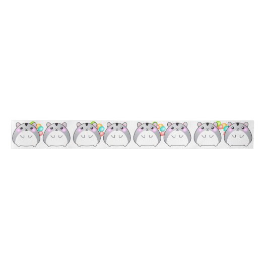 Ruban En Satin Cute Gris Kawaii Hamster Satin Ribbon (Devant)