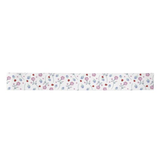 Ruban En Satin Cute Ladybug Polka dot Daisy Flower Russe Motif (Devant)