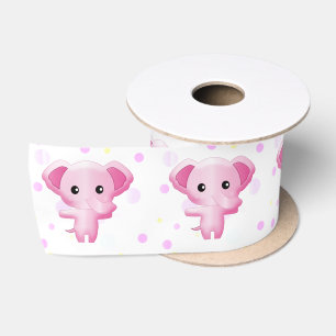 Ruban En Satin Cute Little Rose Baby Girl Elephant Satin Ribbon